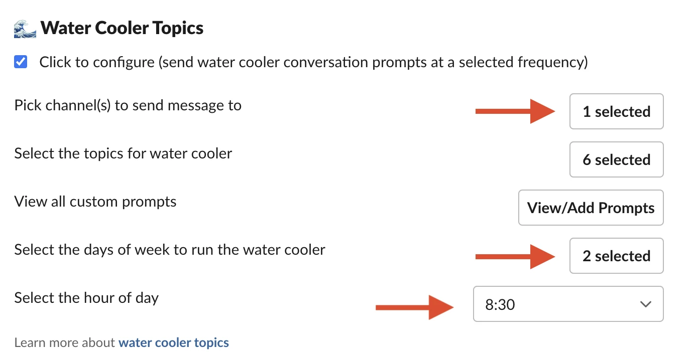 watercooler channel and time